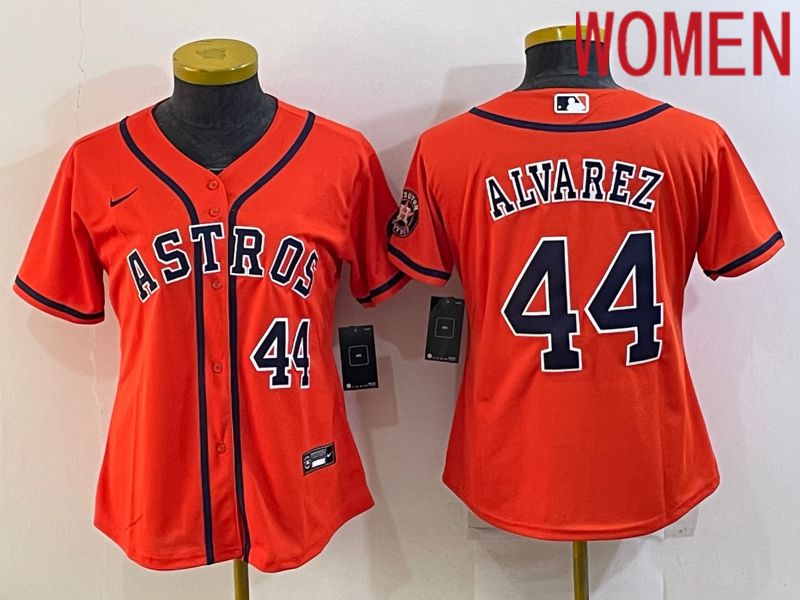 Women Houston Astros 44 Alvarez Orange Game Nike 2022 MLB Jerseys